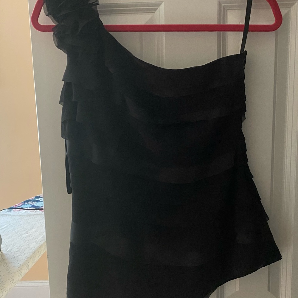 Black one shoulder top by WHBM